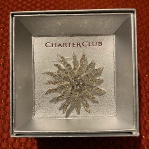 Charter club rhinestone star/sun brooch NEW NWT